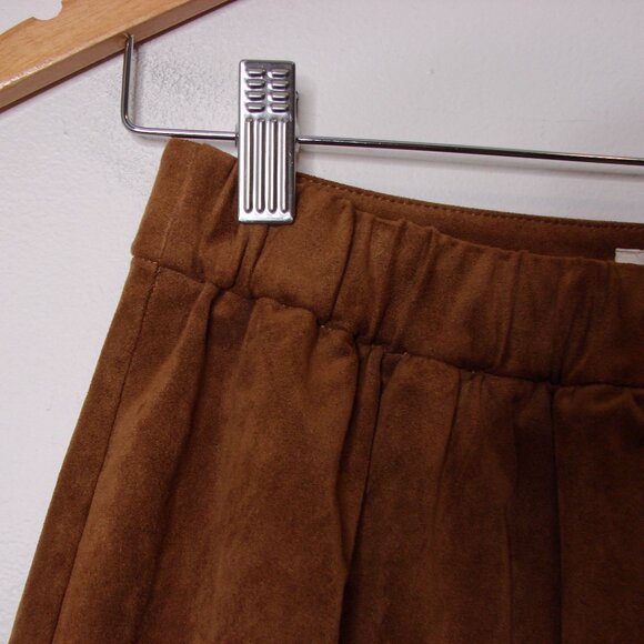 Aritzia Wilfred Free Nescher Faux Suede Mini Skirt Cocoa Brown Size Small - Picture 5 of 7